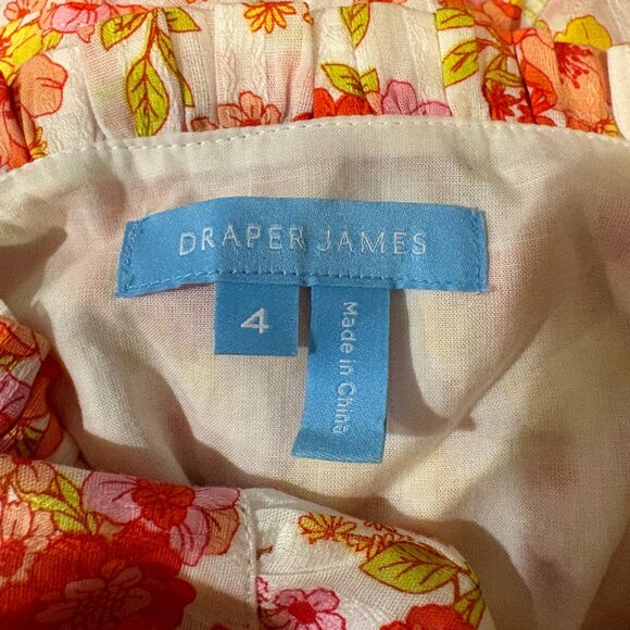 Draper James Size 4 Floral Wrap Style Midi Dress with Puff Sleeves - Picture 2 of 2